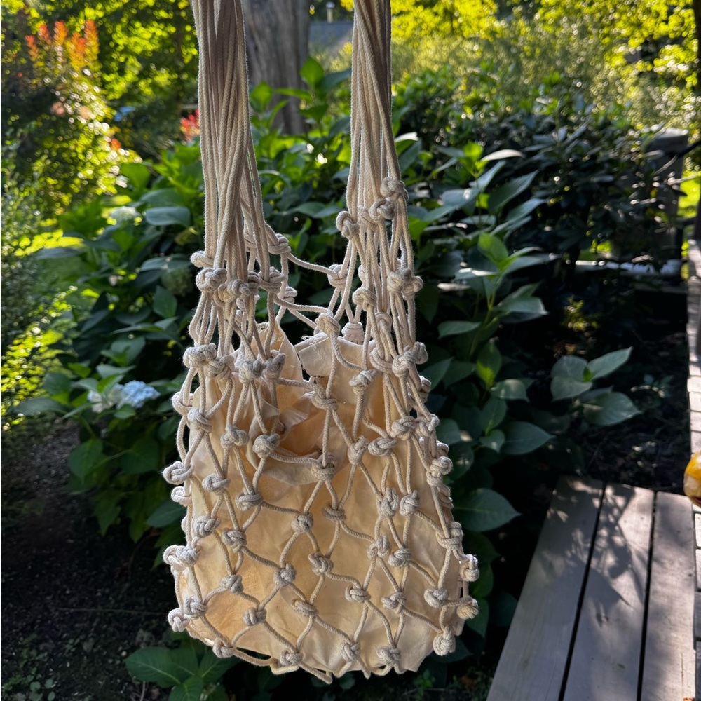 Beige Knotted Tote Bag made in Brazil